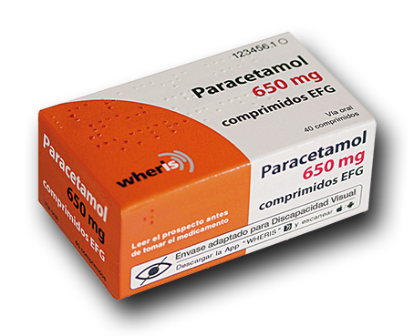 Caja de Paracetamol con el Código Invisible