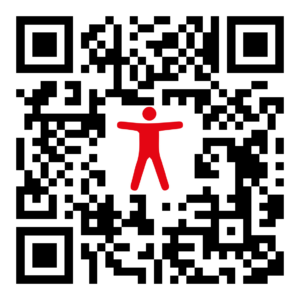 Código QR Identificado para acceder al folleto Guía de Bienvenida a ISS adaptado para personas con Discapacidad Visual, Auditiva y Dificultad de Comprensión Lectora